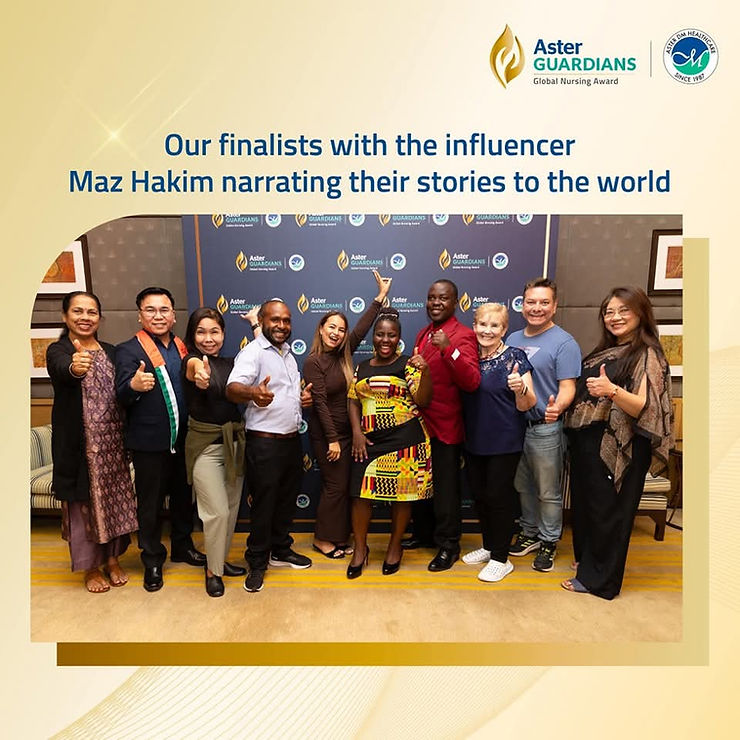 ONE OF TEN FINALISTS OOUT OF 78,000 NURSES IN ASTER GUARDIAN’S CELEBRATION OF NURSING